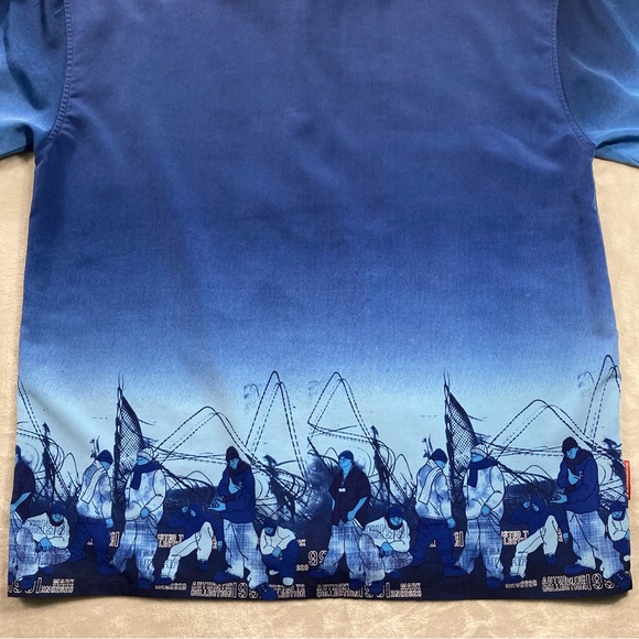 Vintage Southpole Button Up Shirt Y2K Baggy Urban AOP Hip Hop Streetwear 90s - Picture 7 of 12